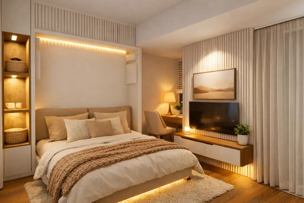 Desain kamar tidur minimalis modern yang nyaman dan estetik